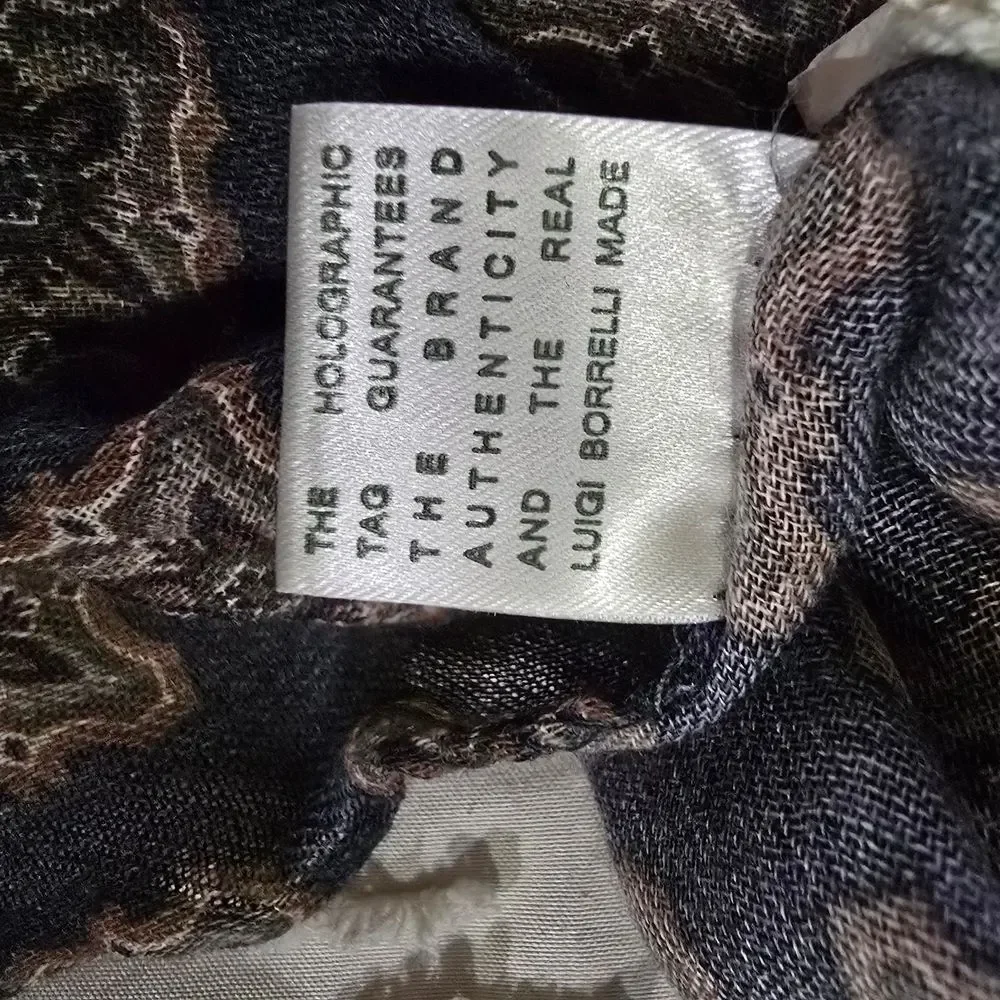 NWT Borrelli Napoli Cashmere Scarf Navy Medallion Print $425 Retail